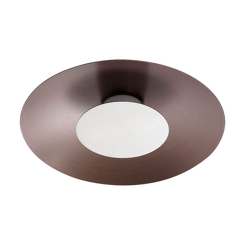 Image 3 Luma LED Flush Mount - 12" in Coffee Silver with Sand Nickel Shade more views