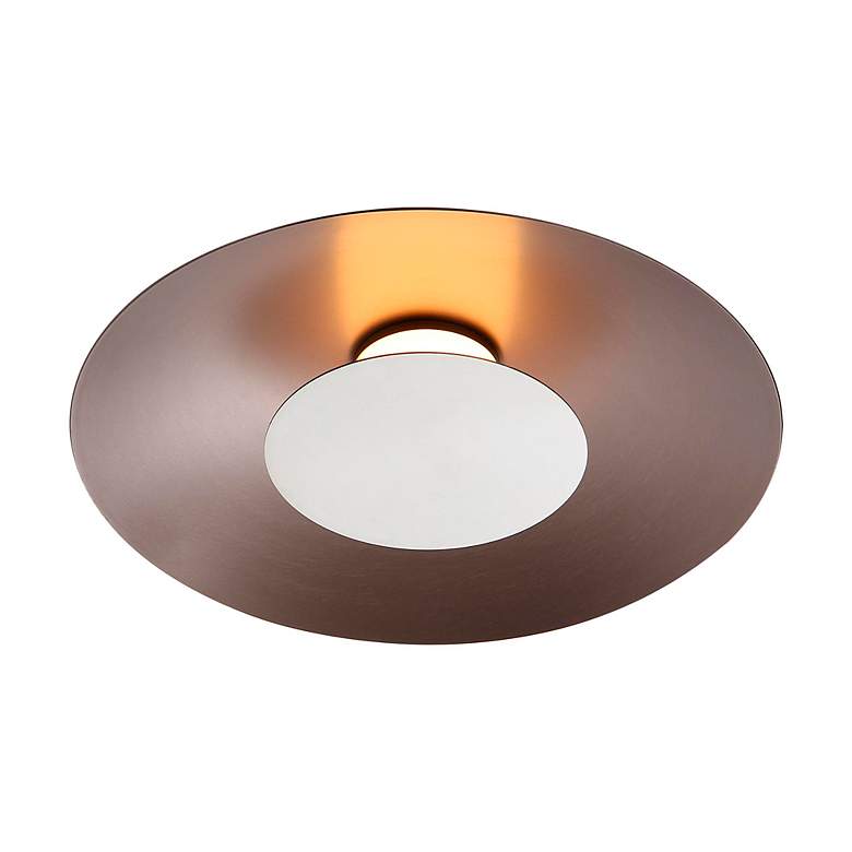 Image 4 Luma LED Flush Mount - 12" in Coffee Silver with Sand Nickel Shade more views