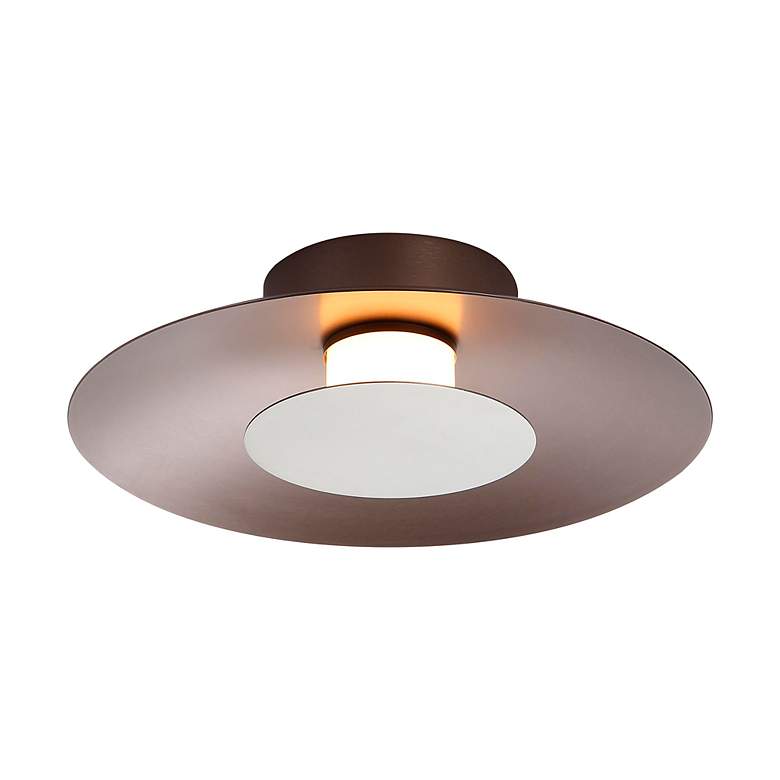 Image 5 Luma LED Flush Mount - 12" in Coffee Silver with Sand Nickel Shade more views