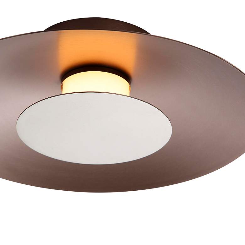 Image 7 Luma LED Flush Mount - 12" in Coffee Silver with Sand Nickel Shade more views