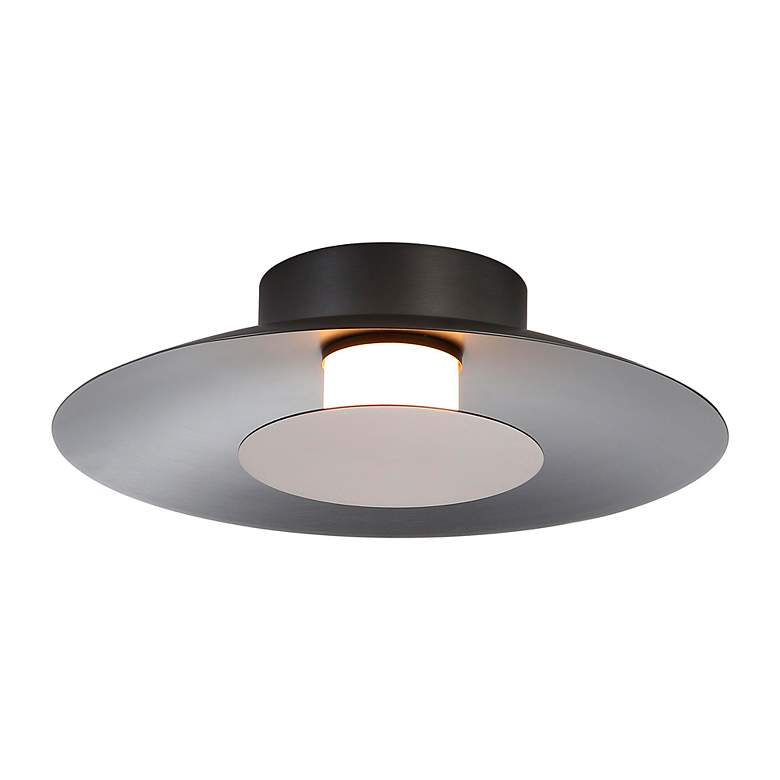 Image 2 Luma LED Flush Mount - 12" in Graphite with Coffee Silver Shade more views