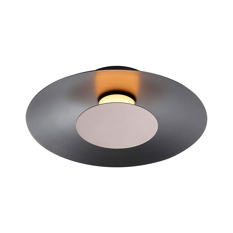 Image 3 Luma LED Flush Mount - 12" in Graphite with Coffee Silver Shade more views