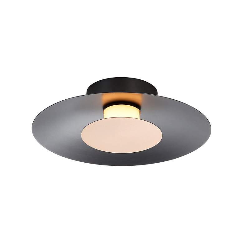 Image 2 Luma LED Flush Mount - 12" in Graphite with French Gold Shade more views