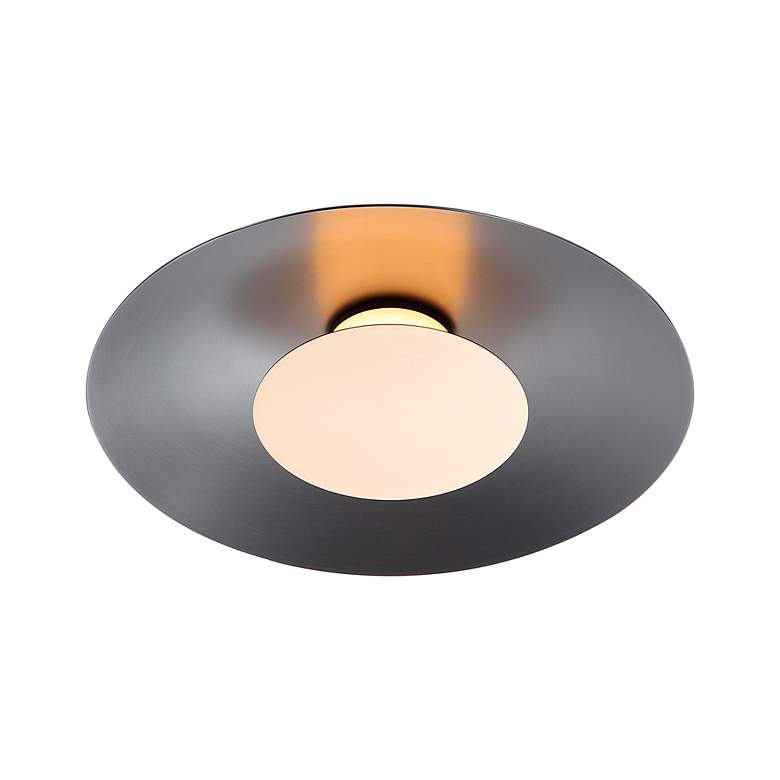 Image 3 Luma LED Flush Mount - 12" in Graphite with French Gold Shade more views