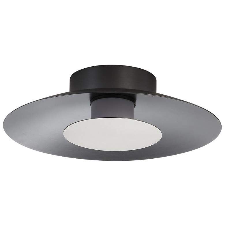 Image 1 Luma LED Flush Mount - 12" in Graphite with Sand Nickel Shade