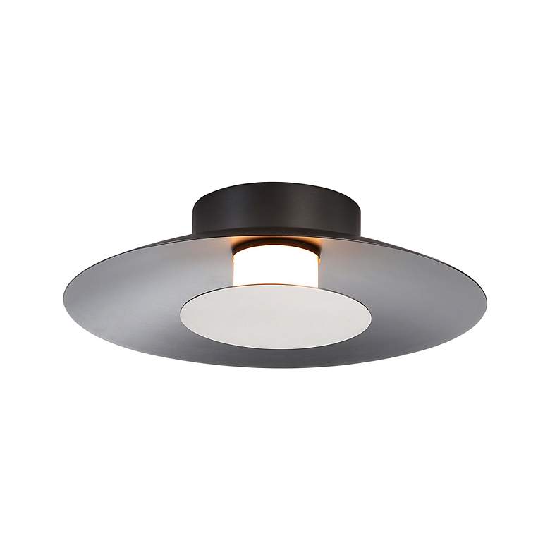 Image 2 Luma LED Flush Mount - 12" in Graphite with Sand Nickel Shade more views