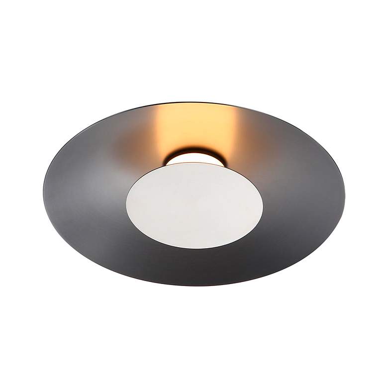 Image 4 Luma LED Flush Mount - 12" in Graphite with Sand Nickel Shade more views