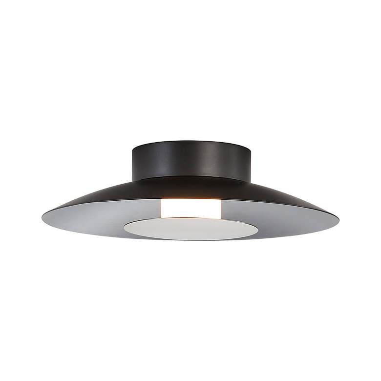 Image 5 Luma LED Flush Mount - 12" in Graphite with Sand Nickel Shade more views