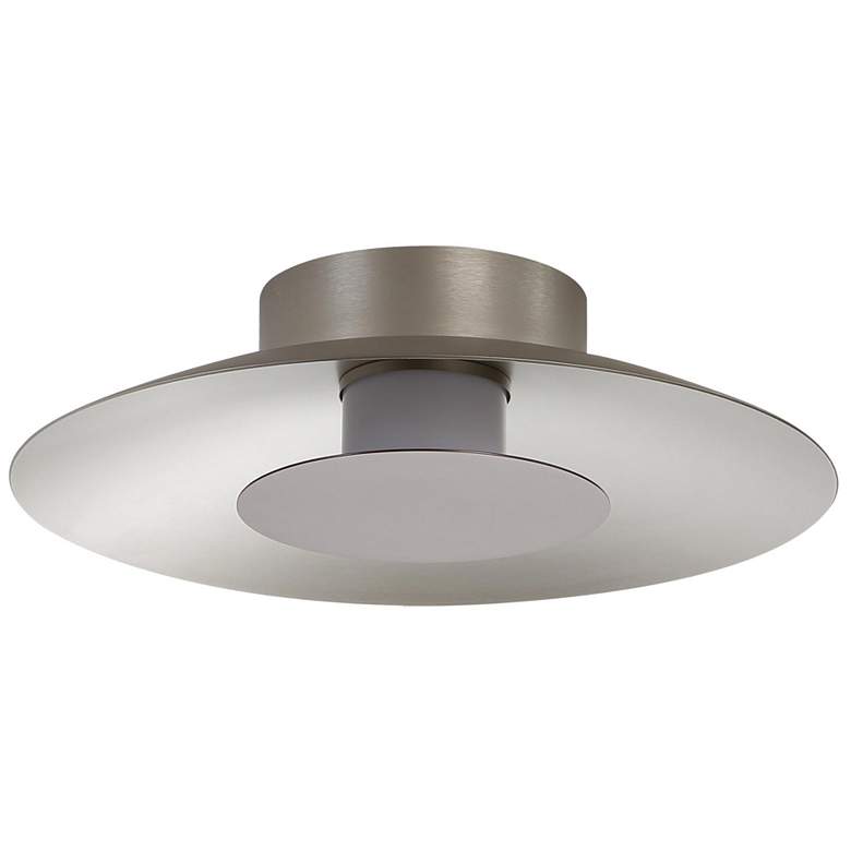 Image 1 Luma LED Flush Mount - 12" in Sand Nickel with Coffee Silver Shade
