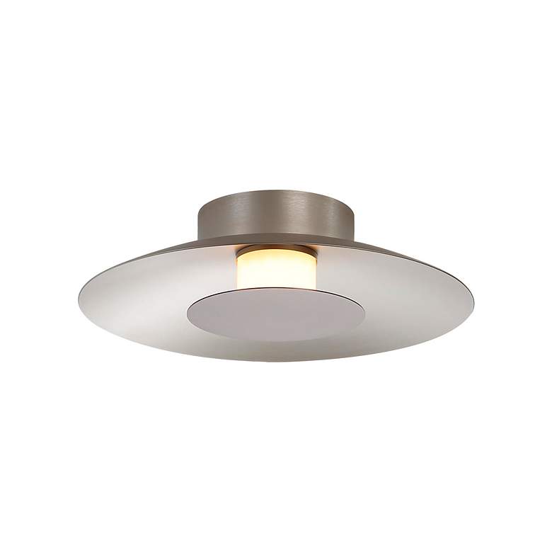 Image 2 Luma LED Flush Mount - 12" in Sand Nickel with Coffee Silver Shade more views