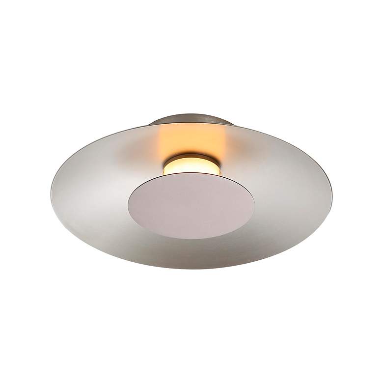 Image 3 Luma LED Flush Mount - 12" in Sand Nickel with Coffee Silver Shade more views