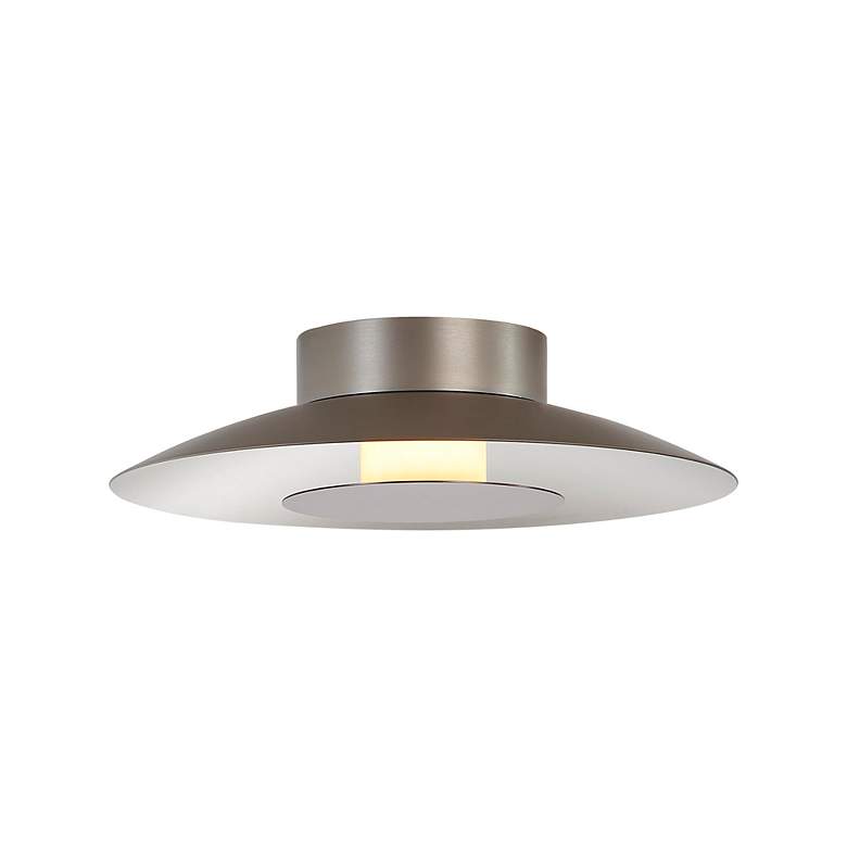 Image 5 Luma LED Flush Mount - 12" in Sand Nickel with Coffee Silver Shade more views