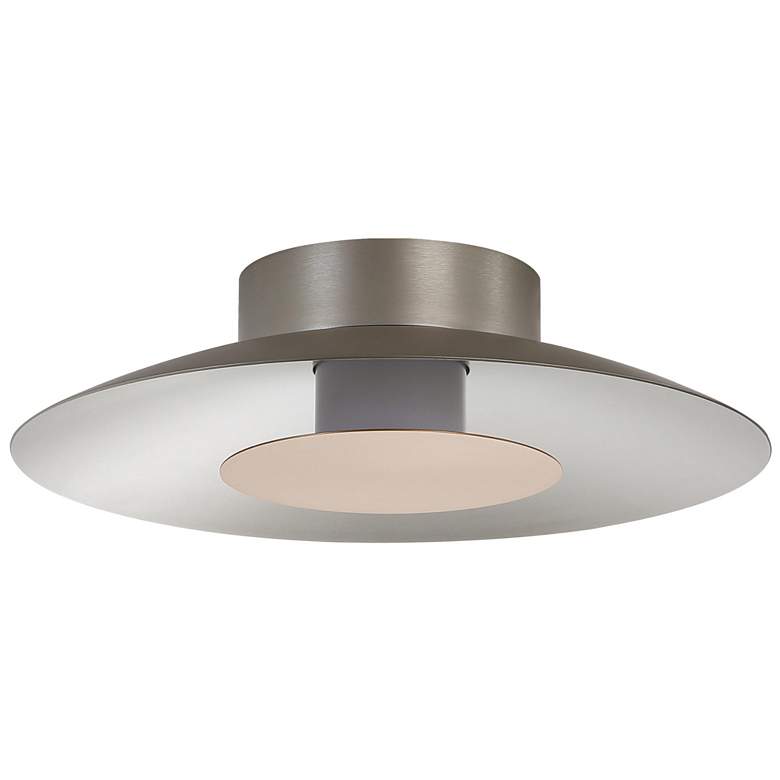 Image 1 Luma LED Flush Mount - 12" in Sand Nickel with French Gold Shade