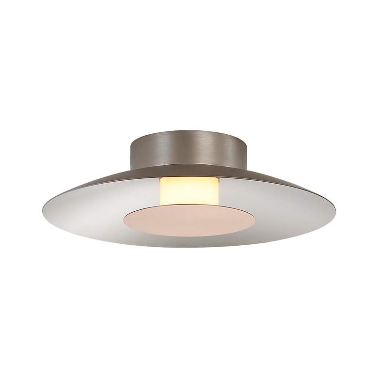 Image 2 Luma LED Flush Mount - 12" in Sand Nickel with French Gold Shade more views