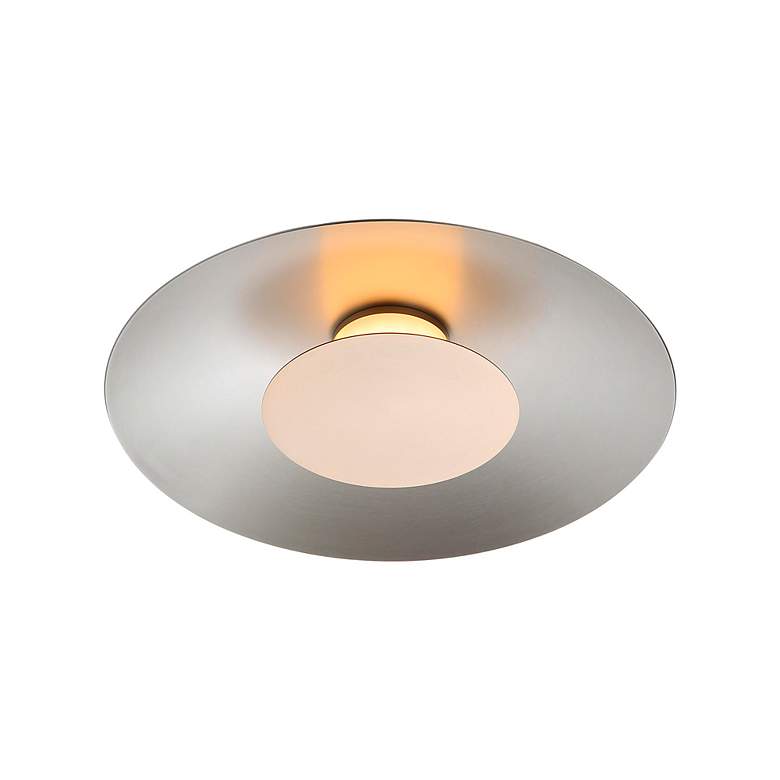Image 3 Luma LED Flush Mount - 12" in Sand Nickel with French Gold Shade more views