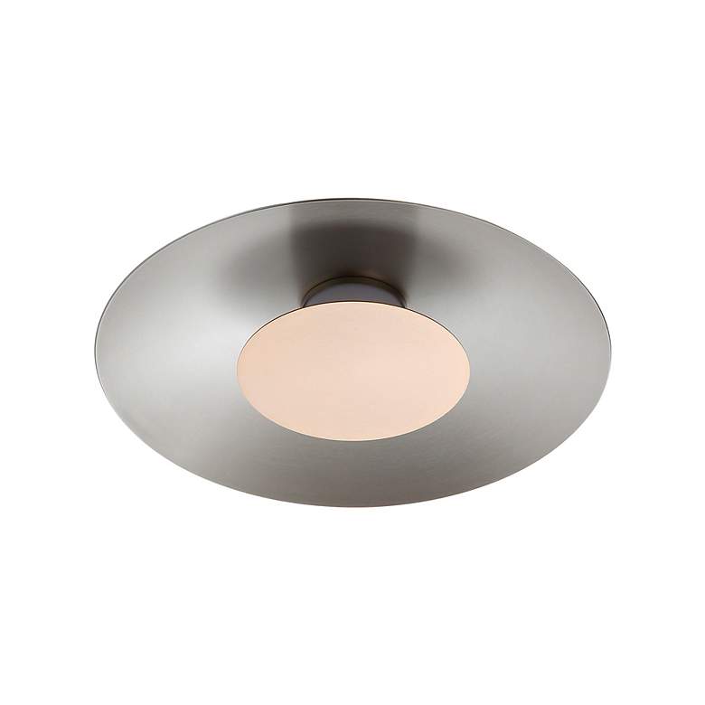 Image 4 Luma LED Flush Mount - 12" in Sand Nickel with French Gold Shade more views