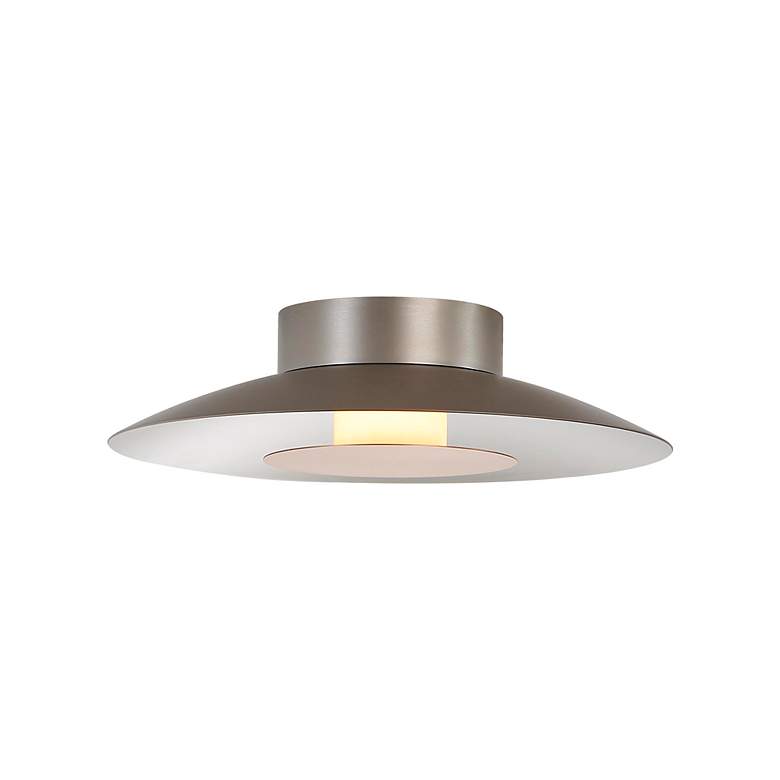 Image 5 Luma LED Flush Mount - 12" in Sand Nickel with French Gold Shade more views