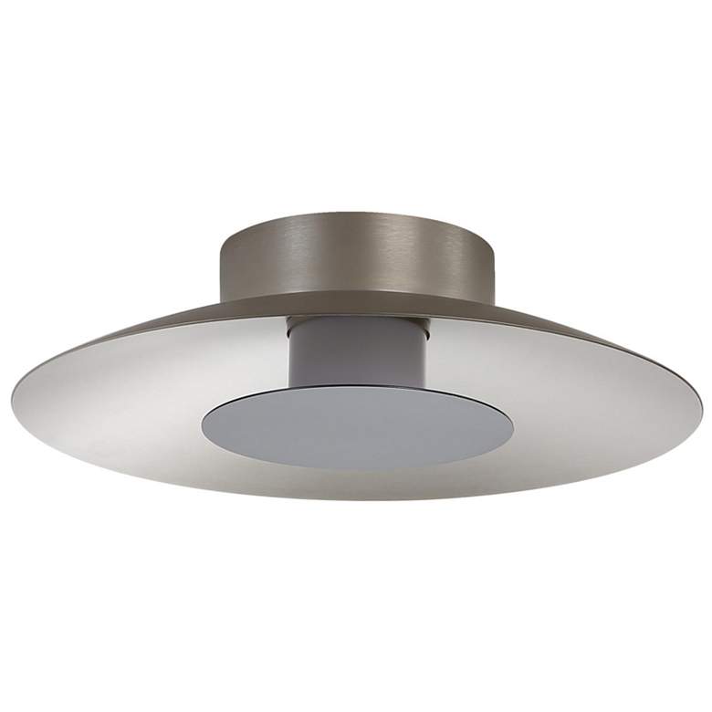 Image 1 Luma LED Flush Mount - 12" in Sand Nickel with Graphite Shade