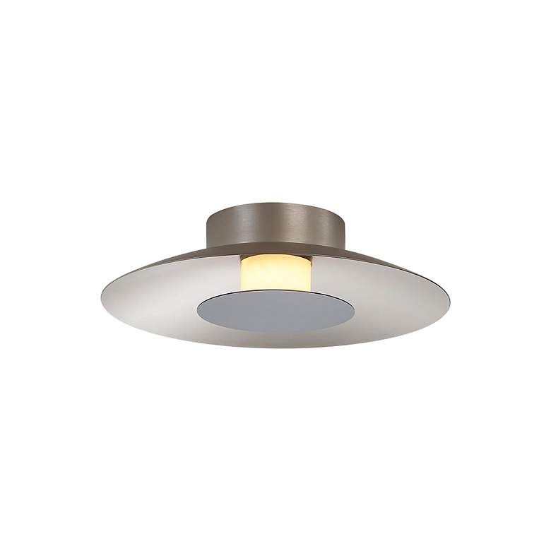 Image 2 Luma LED Flush Mount - 12" in Sand Nickel with Graphite Shade more views