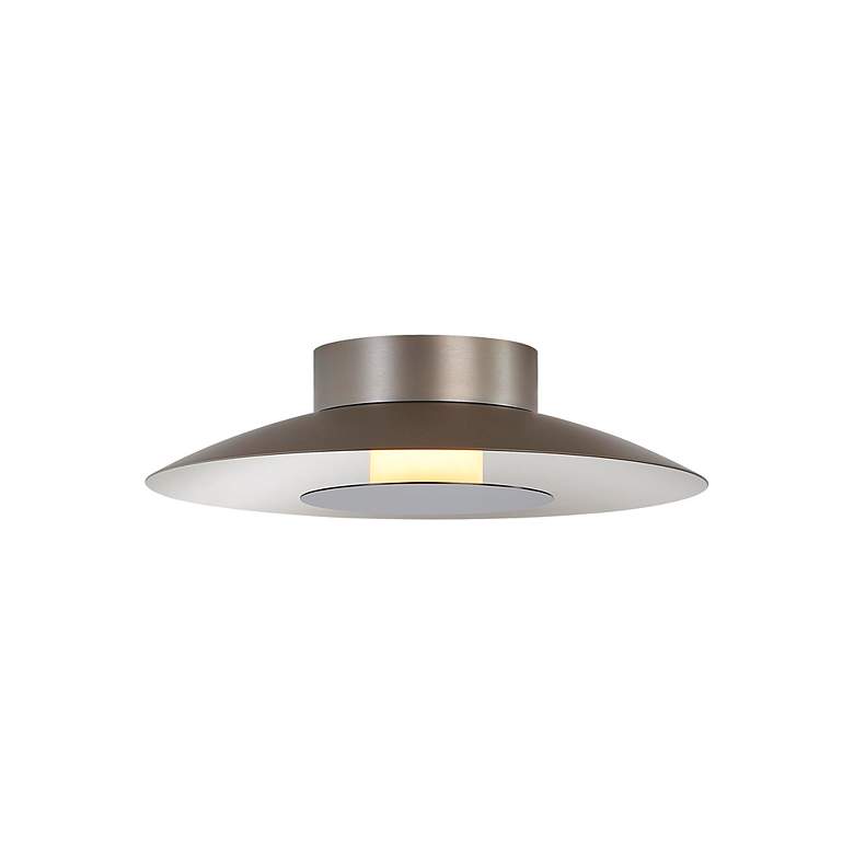 Image 6 Luma LED Flush Mount - 12" in Sand Nickel with Graphite Shade more views