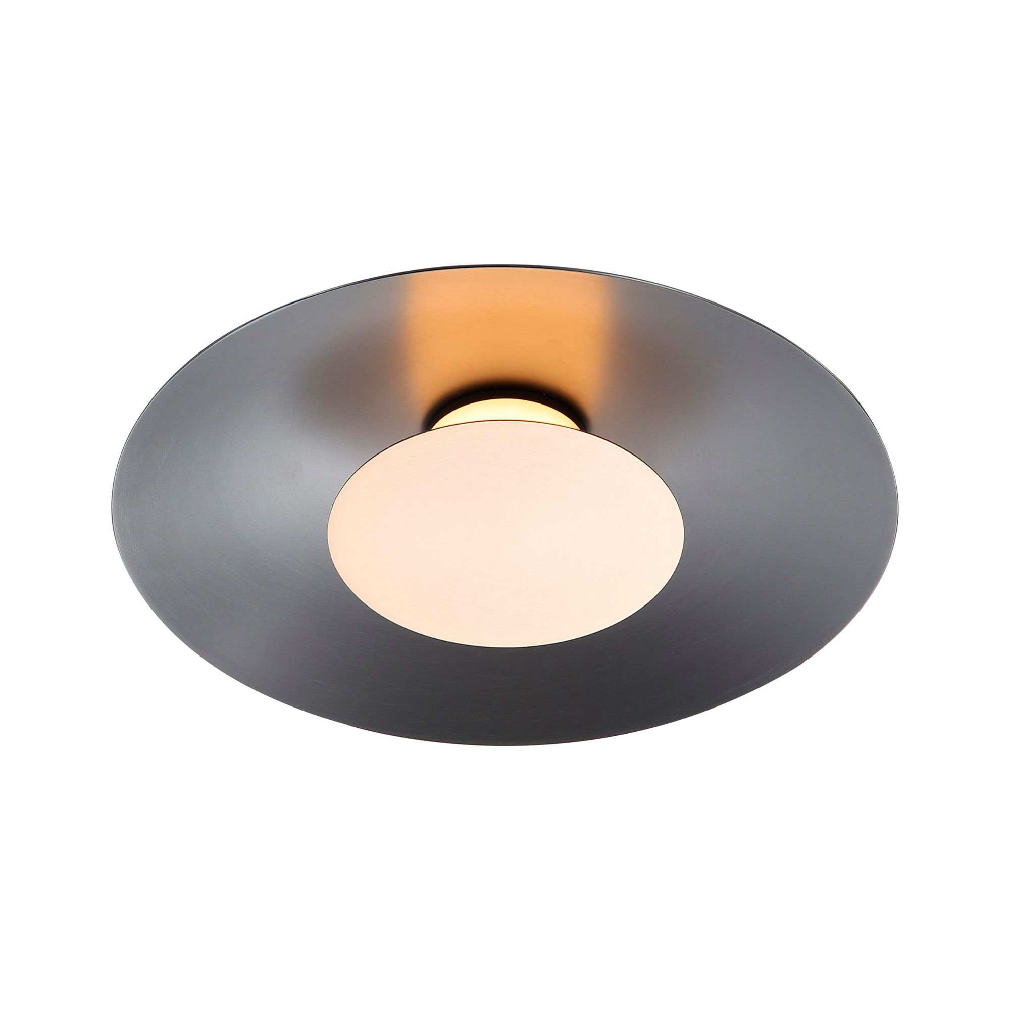 Image 3 Luma LED Flush Mount - 12" in Graphite with French Gold Shade more views