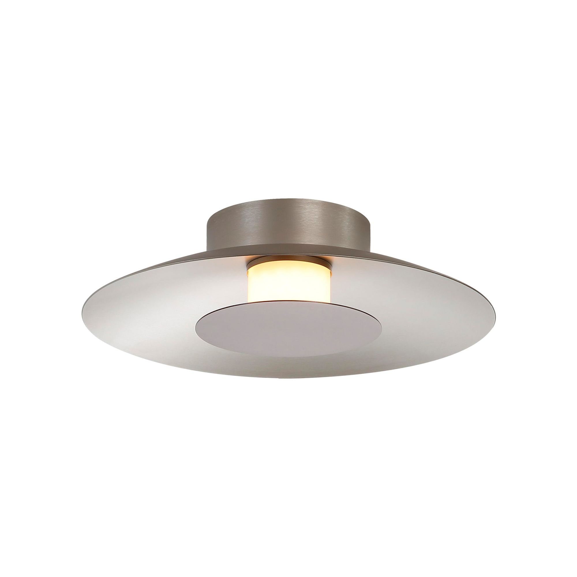 Image 2 Luma LED Flush Mount - 12" in Sand Nickel with Coffee Silver Shade more views