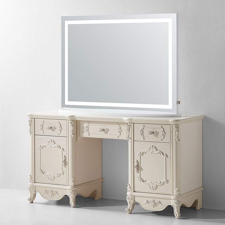 Image 1 Lumen 43 1/4" x 31 1/2" LED Lighted Tabletop/Wall Mirror