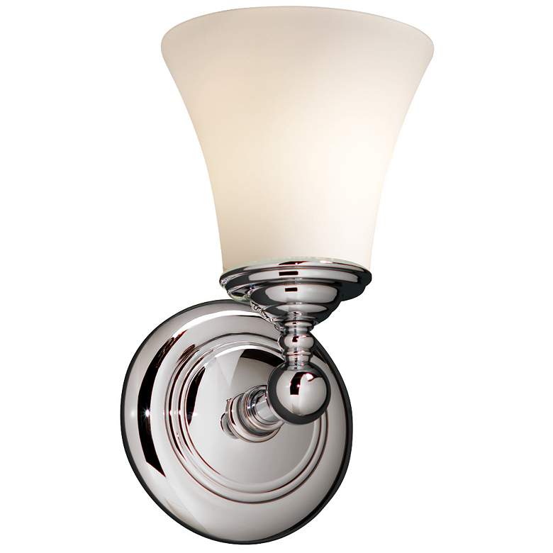 Image 1 LumenAria 10.5" High Polished Chrome Wall Sconce with Alabaster Shade