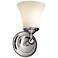 LumenAria 10.5" High Polished Chrome Wall Sconce with Alabaster Shade