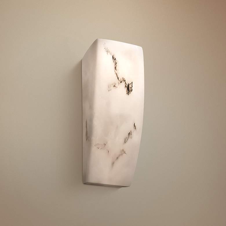 Image 1 LumenAria&#8482; 14 inch High Faux Alabaster Wall Sconce