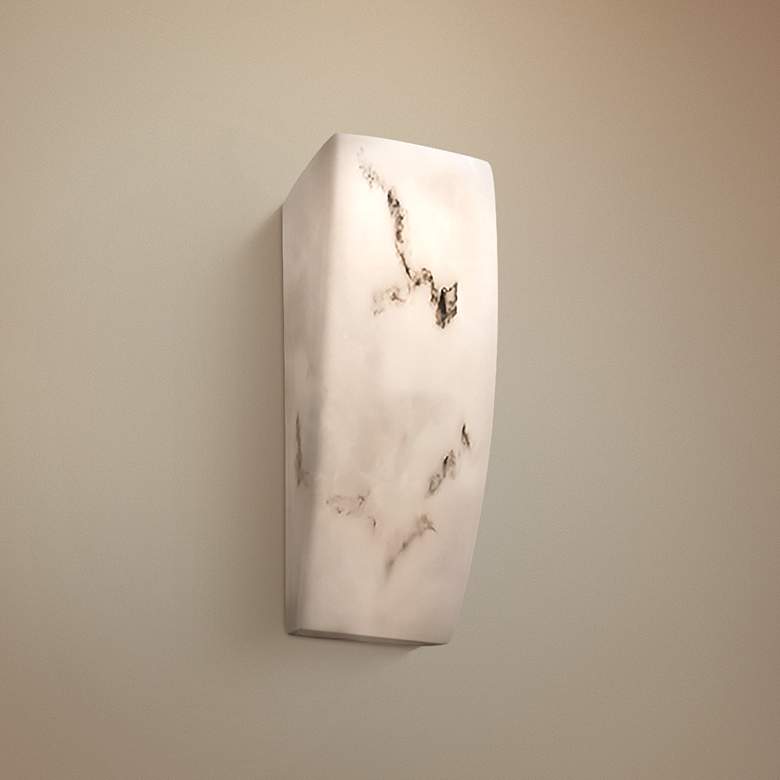 Image 1 LumenAria™ 14" High Faux Alabaster Wall Sconce