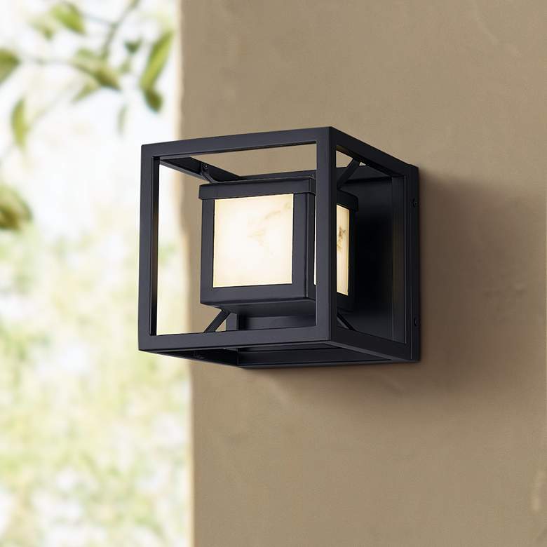 Image 1 LumenAria Collection Bayview 6 1/2 inchH Black LED Outdoor Wall Light
