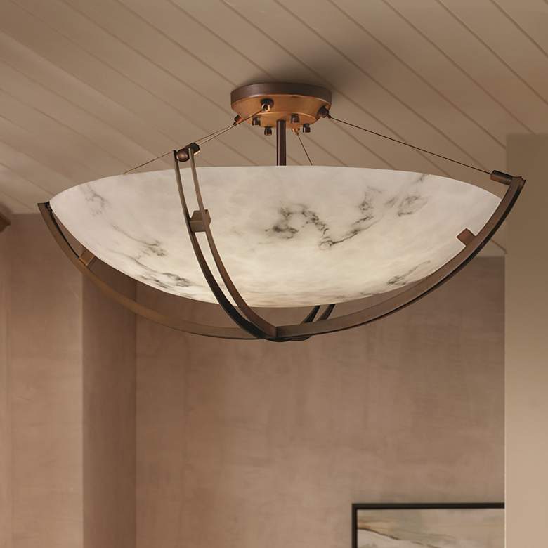 Image 1 LumenAria Collection Crossbar 42" Wide Dark Bronze LED Ceiling Light
