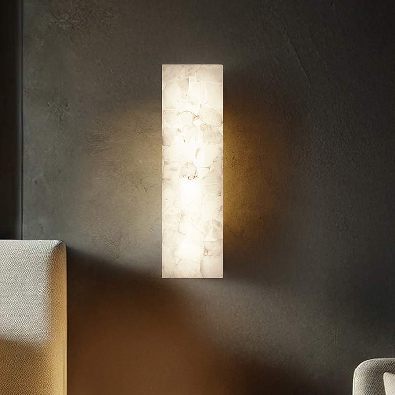 Image 1 LumenAria Medley 17" High ADA Alabaster Rocks LED Wall Sconce