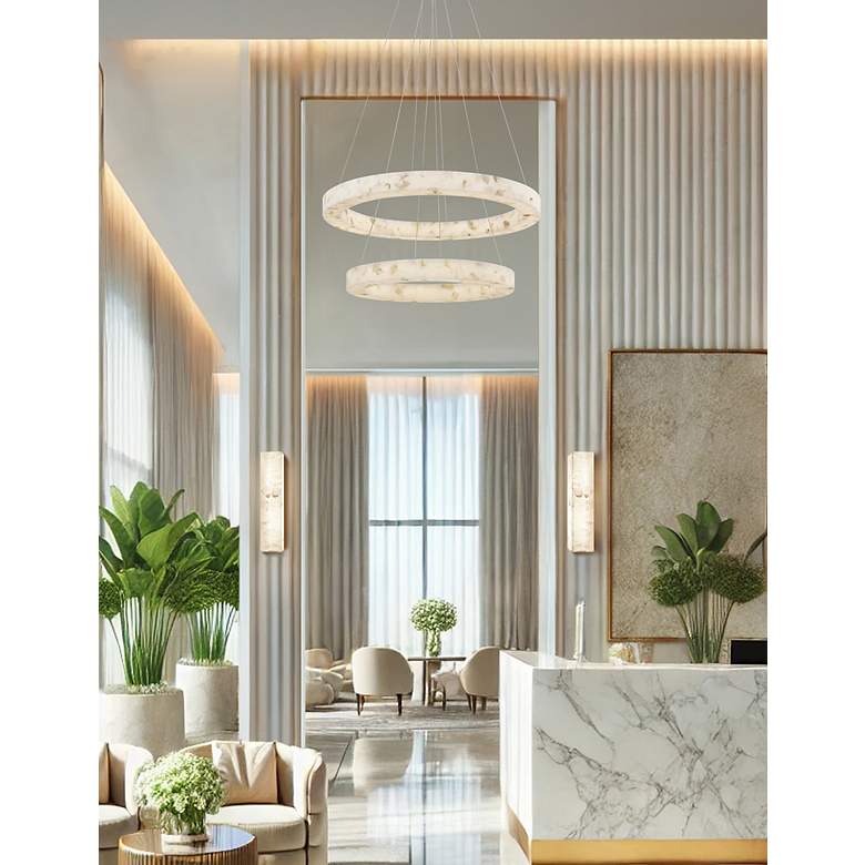 Image 6 LumenAria Medley 17" High ADA Alabaster Rocks LED Wall Sconce more views