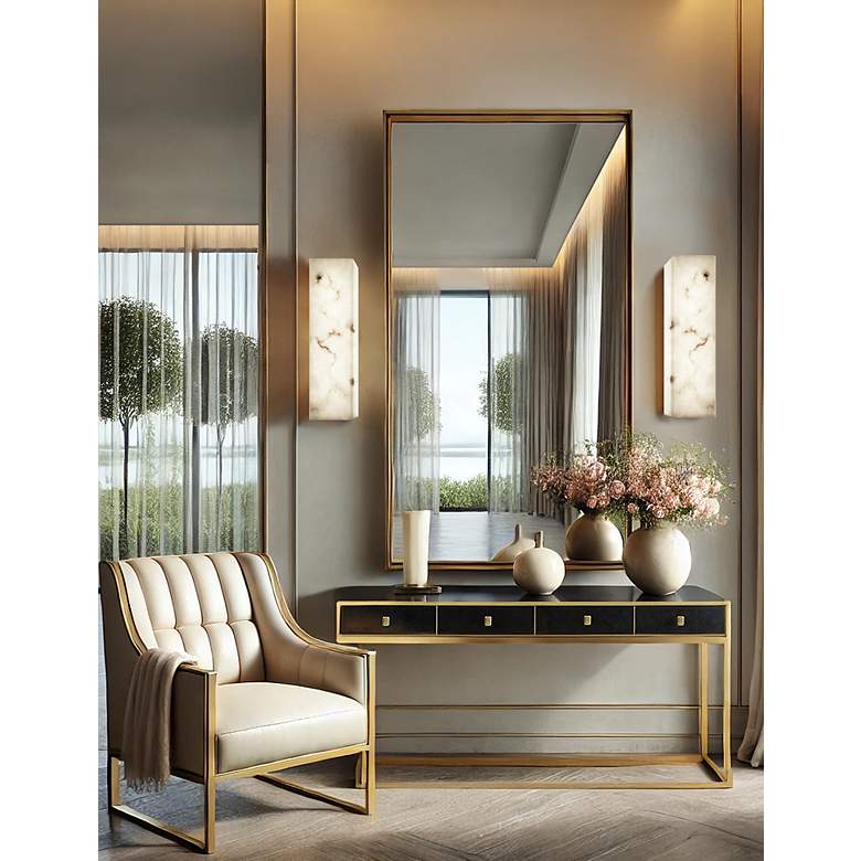 Image 5 LumenAria Medley 17" High Faux Alabaster LED ADA Wall Sconce more views