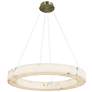 2_LumenAria Medley 32"W Brass LED Ring Pendant w/ Faux Alabaster Shade