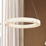 1_LumenAria Medley 32"W Brass LED Ring Pendant w/ Faux Alabaster Shade