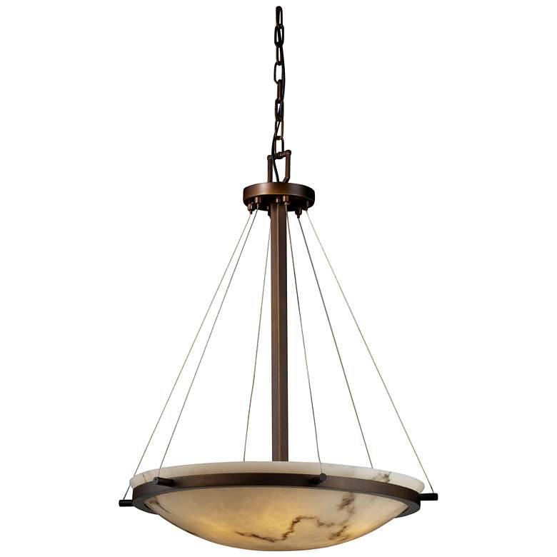 Image 1 LumenAria Ring 6-Light 27" Round Pendant - Dark Bronze