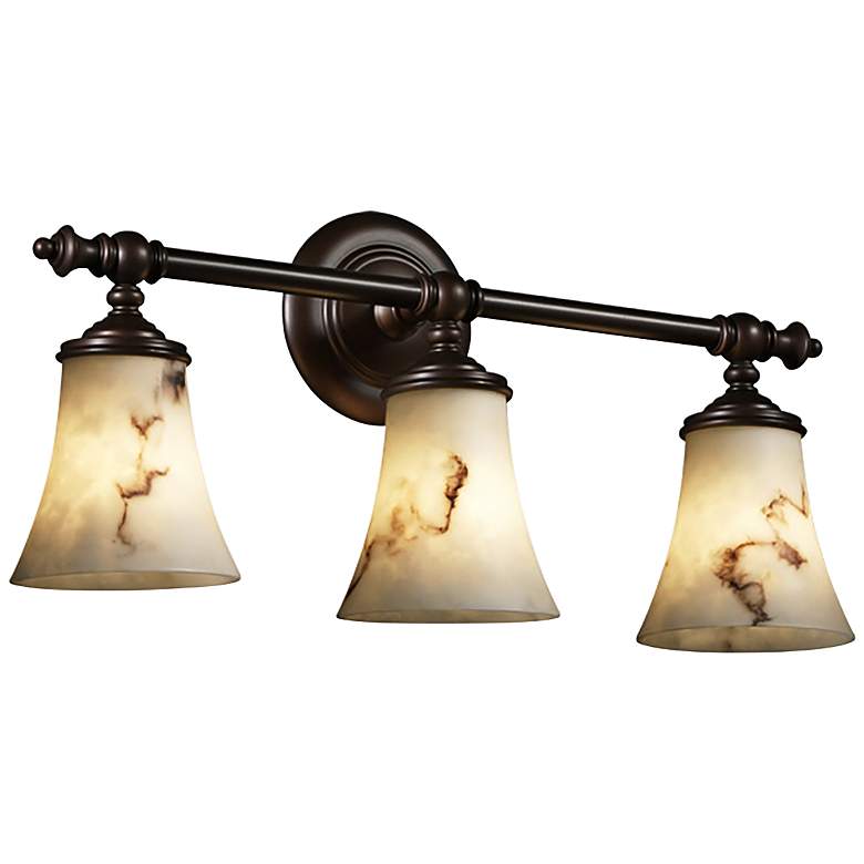 Image 2 LumenAria Tradition 22 3/4 inchW Bronze 3-Light Bath Light