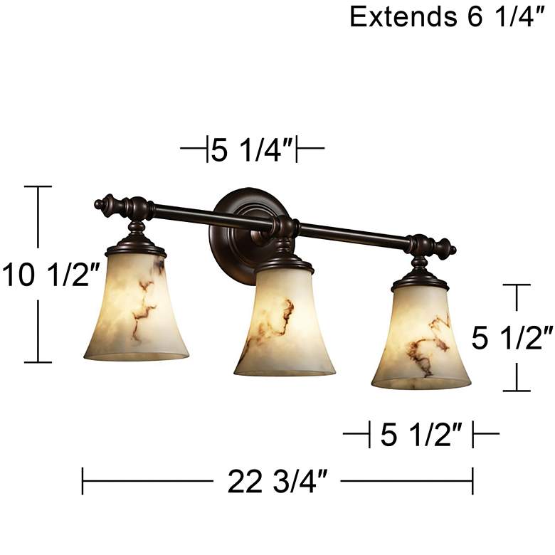 Image 4 LumenAria Tradition 22 3/4 inchW Bronze 3-Light Bath Light more views