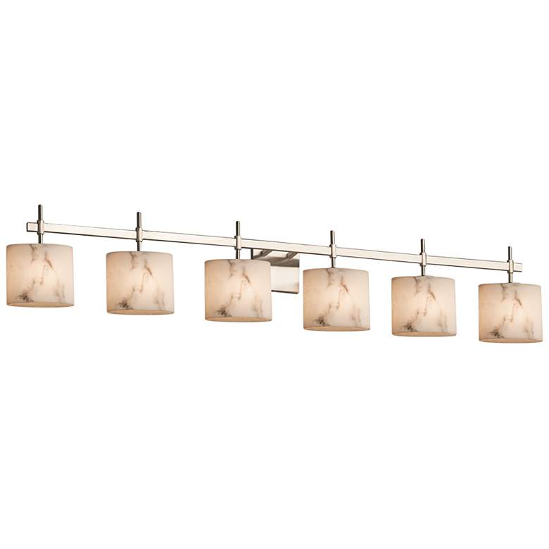 Image 1 LumenAria Union 51 1/2"W Brushed Nickel LED 6-Light Bath Light