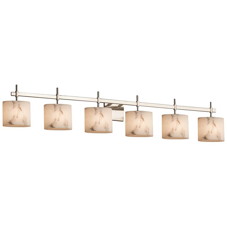 Image 1 LumenAria Union 51 1/2 inchW Brushed Nickel LED 6-Light Bath Light