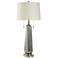 Lumi Silver 36.5" High Silver Ribbed Glass Table Lamp