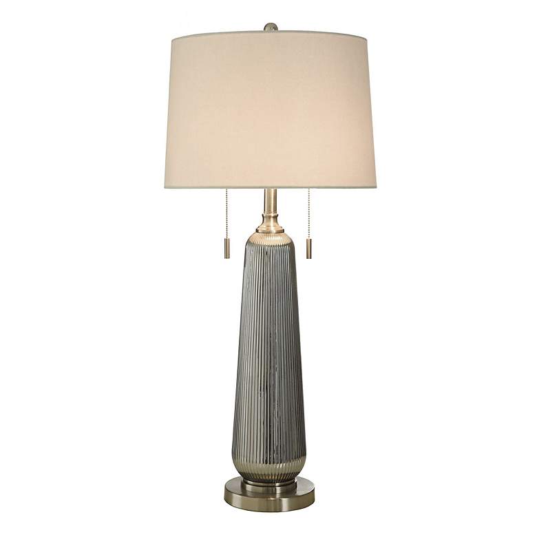 Image 3 Lumi Silver 36.5" High Silver Ribbed Glass Table Lamp more views