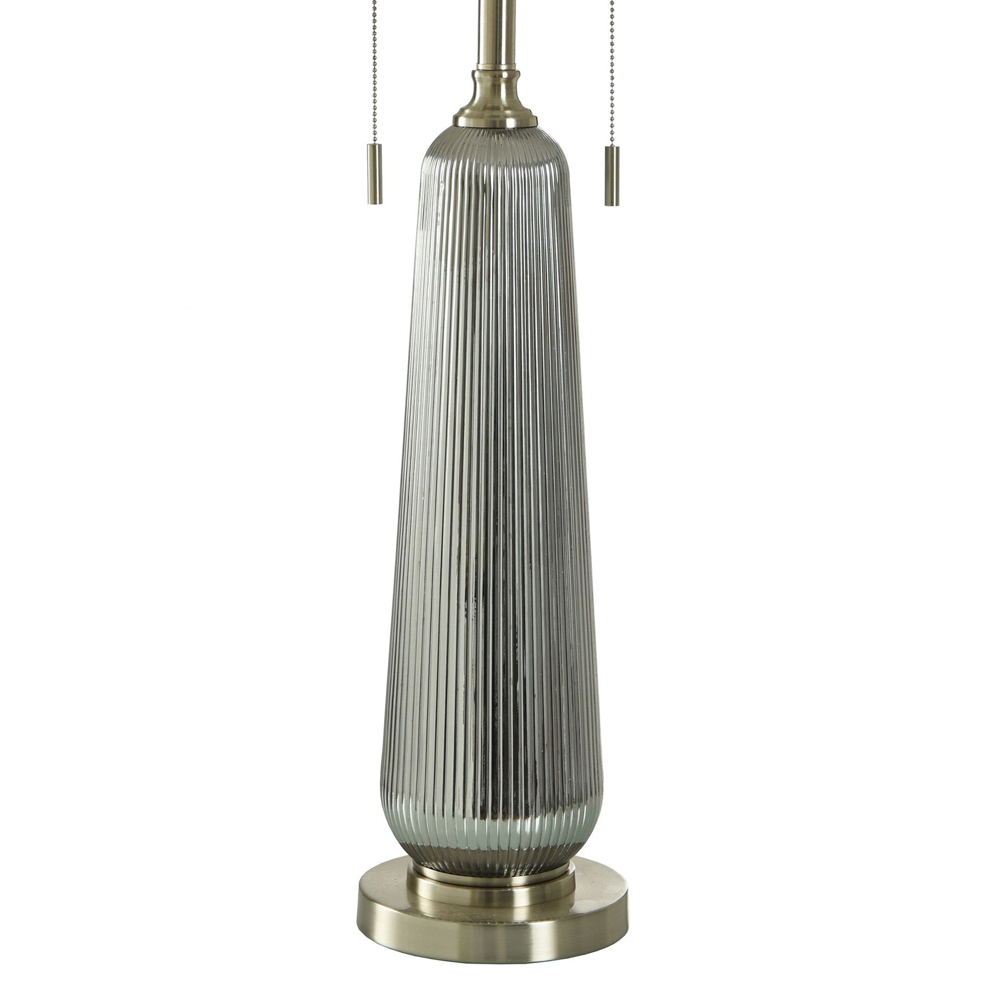 Image 4 Lumi Silver 36.5" High Silver Ribbed Glass Table Lamp more views