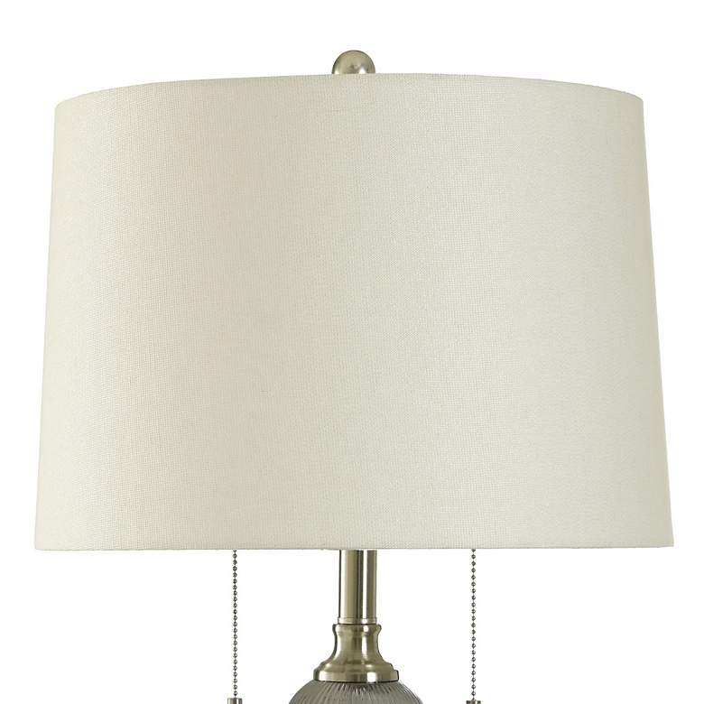 Image 5 Lumi Silver 36.5" High Silver Ribbed Glass Table Lamp more views
