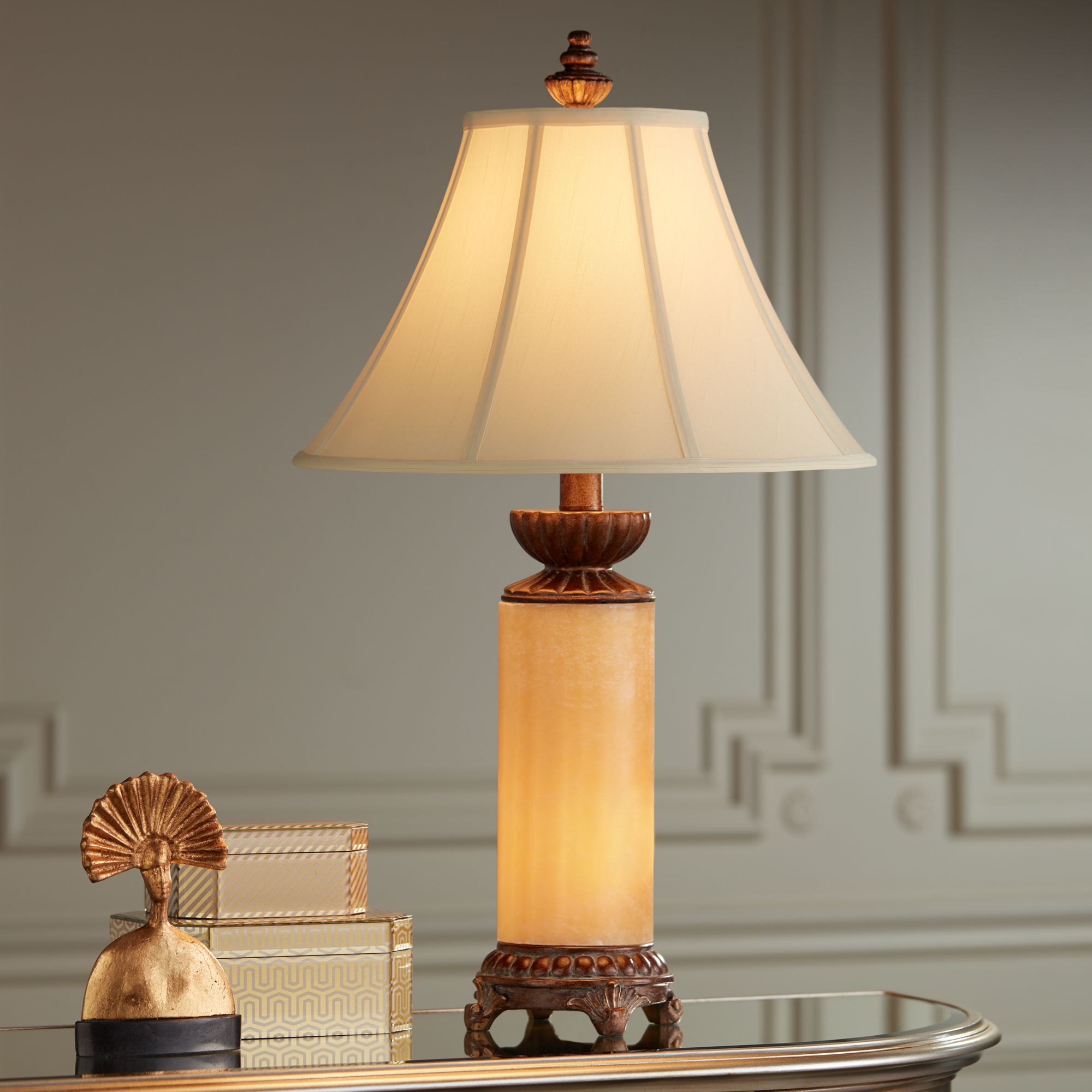 Thumbnail3 of Lumiere 28 1/2" High Onyx Stone Night Light Table Lamp more views