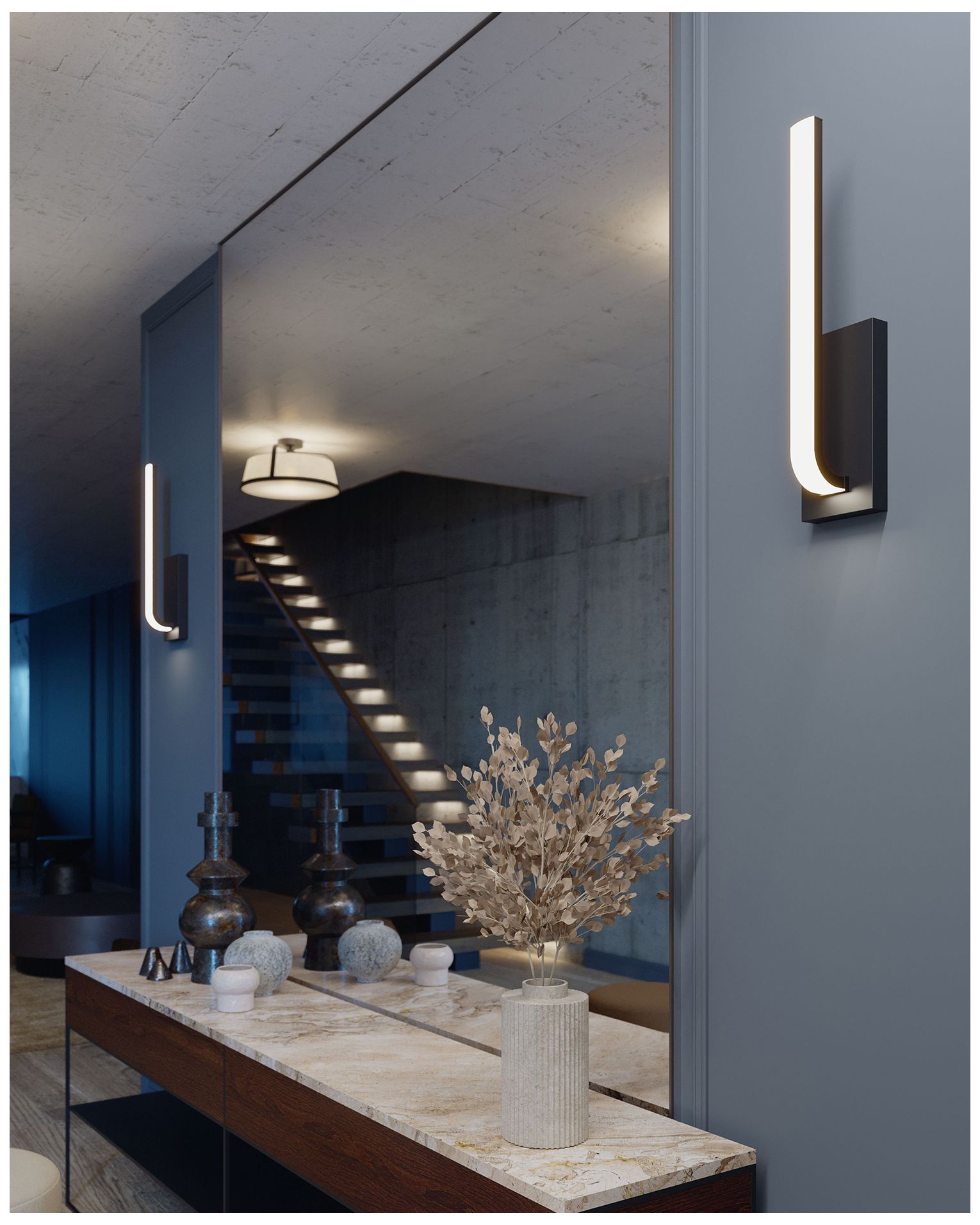 Image 2 Lumina 20" High Black LED Sconce more views