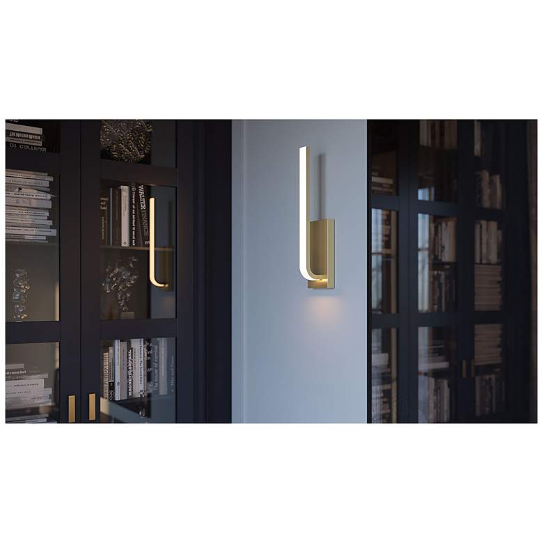 Image 2 Lumina 20" High Light Antique Brass LED Sconce more views